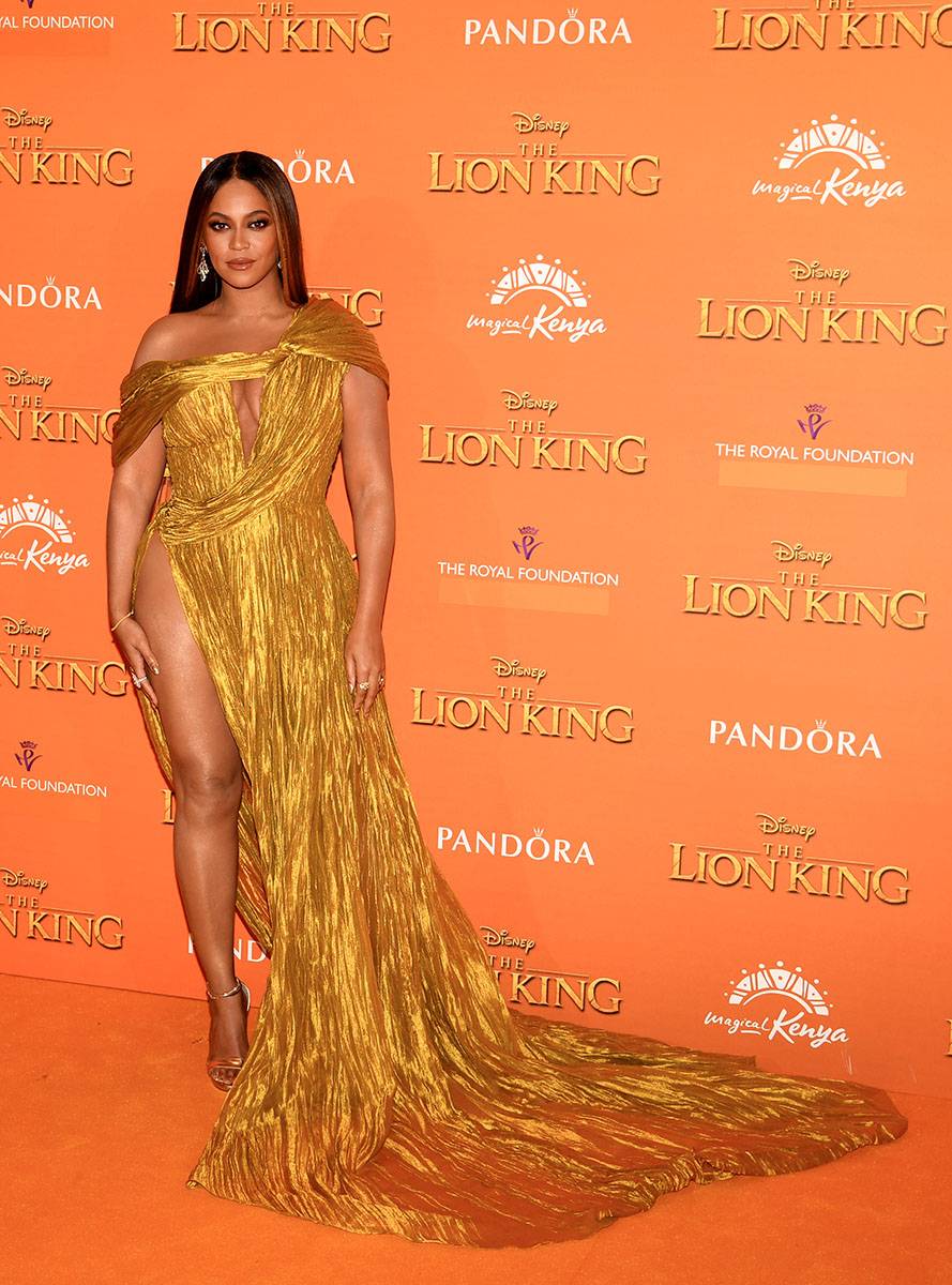 Beyoncé na europejskiej premierze filmu Król Lew, 2019 rok