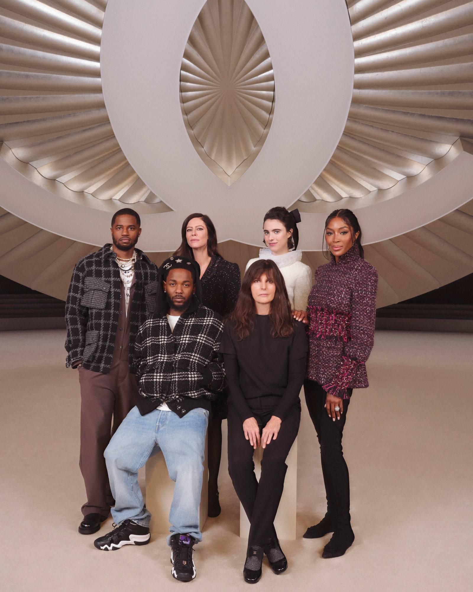 Kendrick Lamar, Dave Free, Anna Mouglalis, Margaret Qualley, Naomi Campbell i Virginie Viard (Fot. Malick Bodian / Dzięki uprzejmości © Chanel)