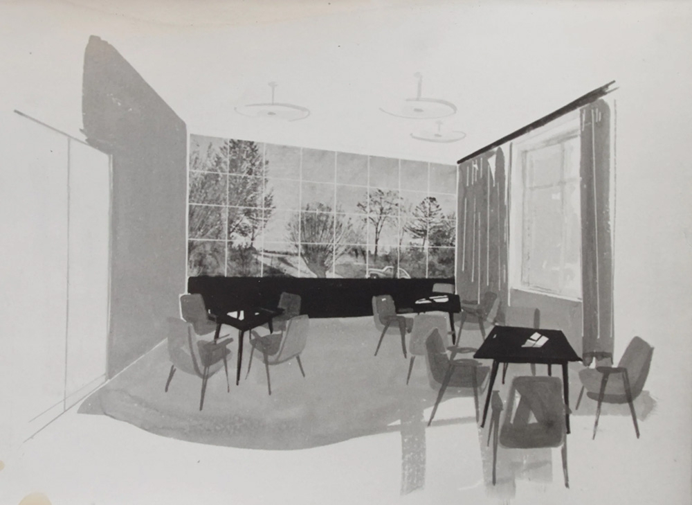 Projekt wnetrza klubowego, proj. Jozef Chierowski, lata 60., Fot. Materiały archiwalne, dzięki uprzejmości 366 Concept