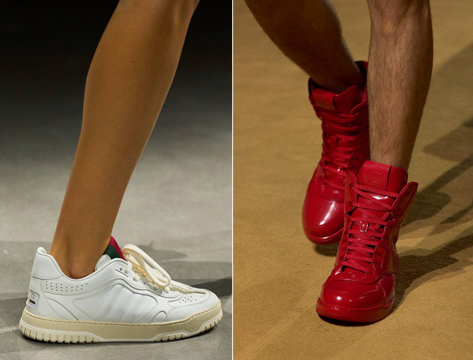 Od lewej: Gucci, Coach wiosna-lato 2024 (Fot. Spotlight. Launchmetrics / Agencja FREE)