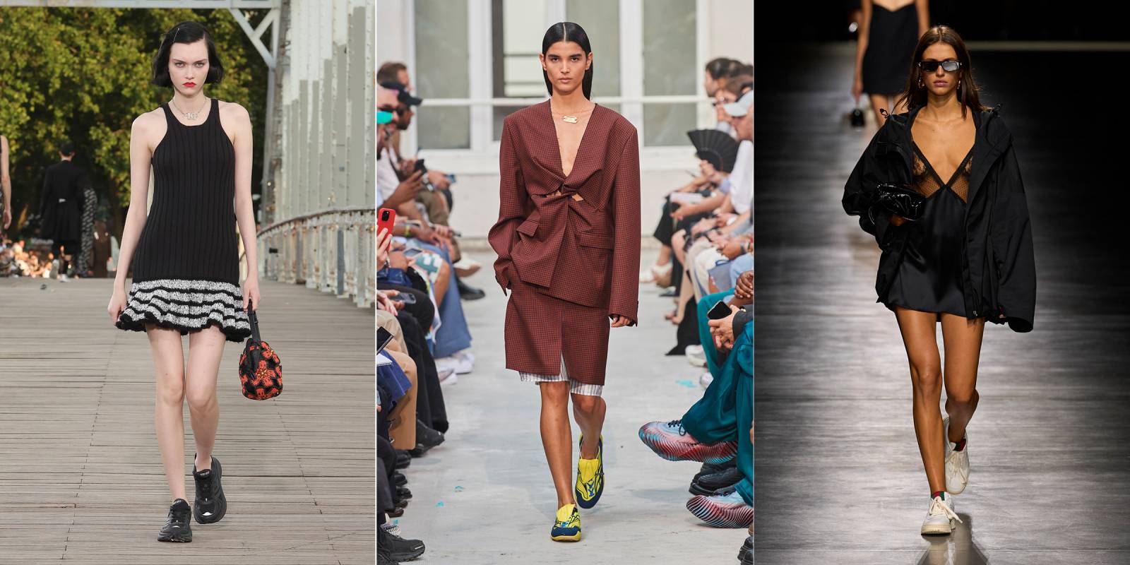 Od lewej: Kenzo, Botter, Gucci wiosna-lato 2024 (Fot. Spotlight. Launchmetrics / Agencja FREE)