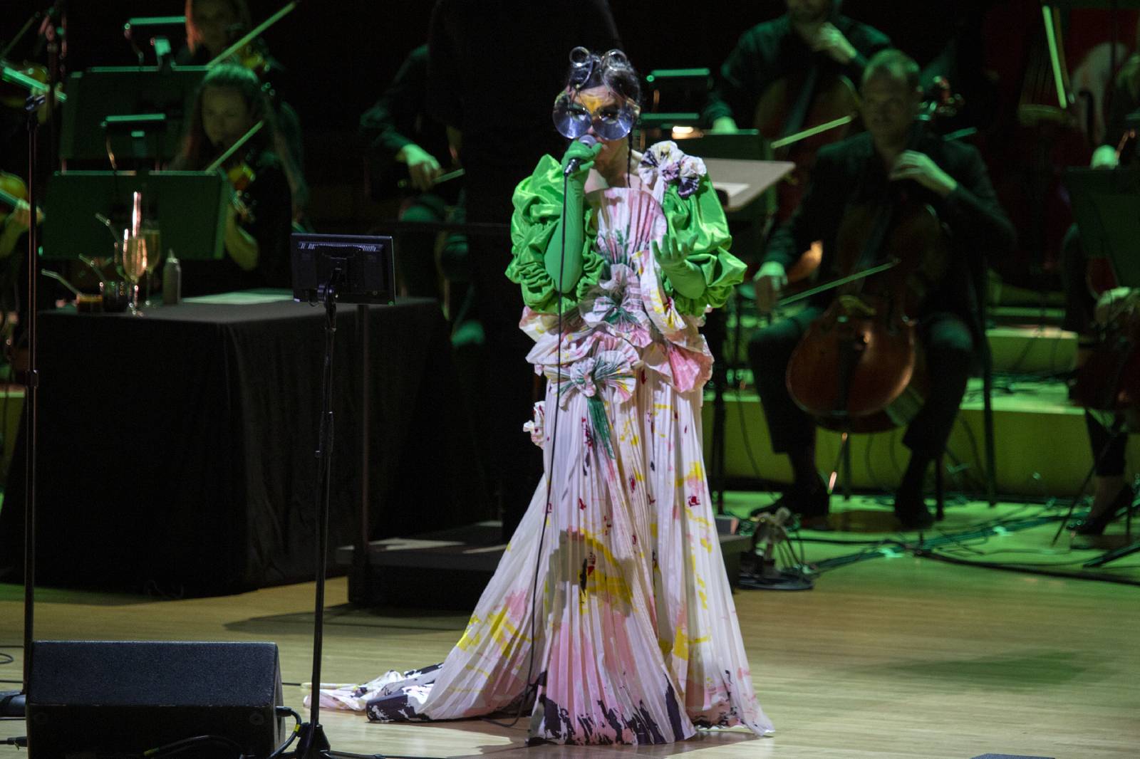 Björk w kreacji Del Core, Miami 2022 (Fot. Santiago Felipe, dzięki uprzejmości Del Core)