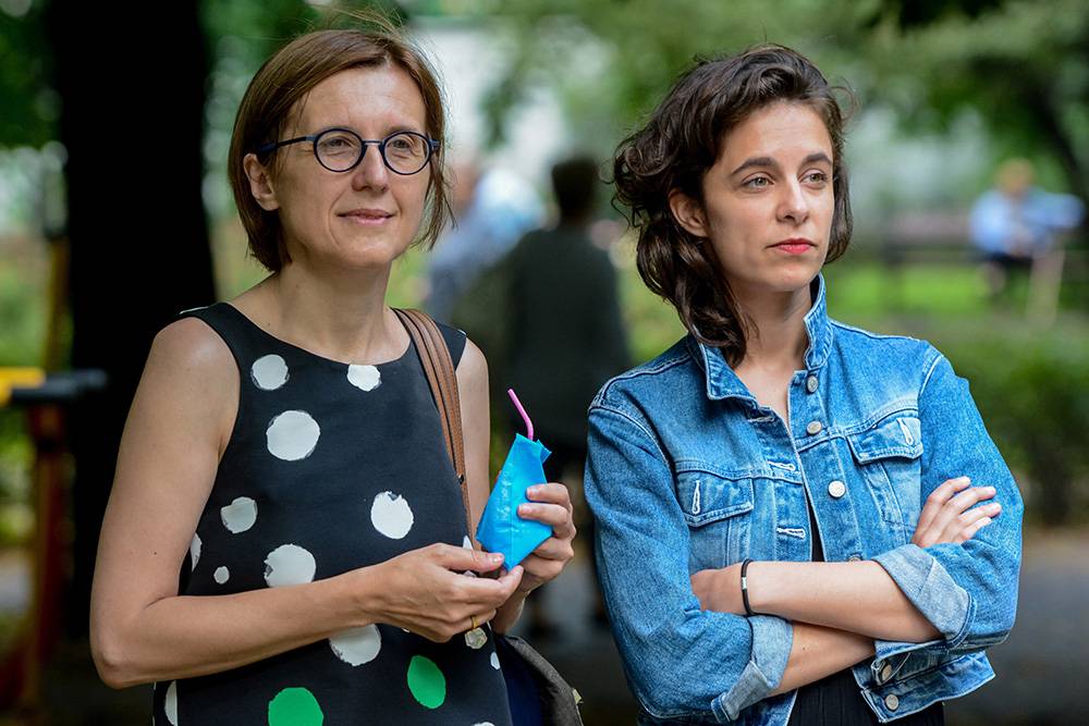 Spotkanie prasowe dotyczace projektu „Lepsza ja” realizowanego przez Zachętę — Narodową Galerię Sztuki. Od lewej Hanna Wróblewska dyrektorka Zachety i Magdalena Komornicka kuratorka wystawy. Fot. Mariusz Gaczynski/East News