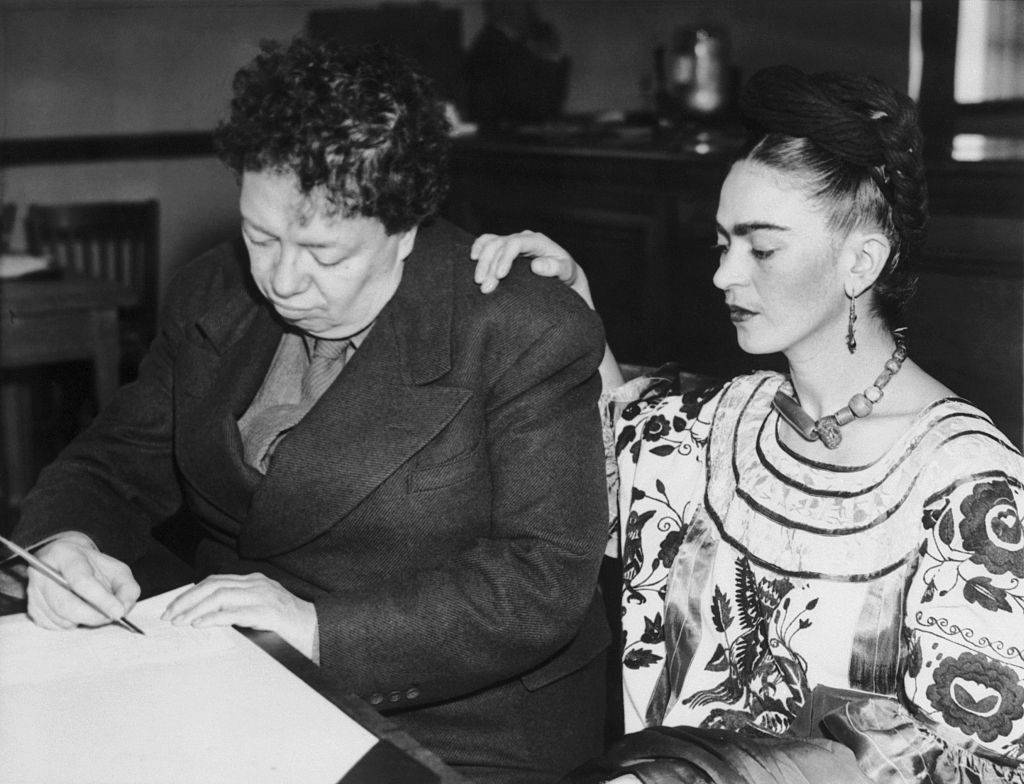 Diego Rivera i Frida Kahlo rozwiedzeni w 1939 ponownie biorą ślub 8 grudnia 1940, San Francisco City Hall, Fot. Getty Images