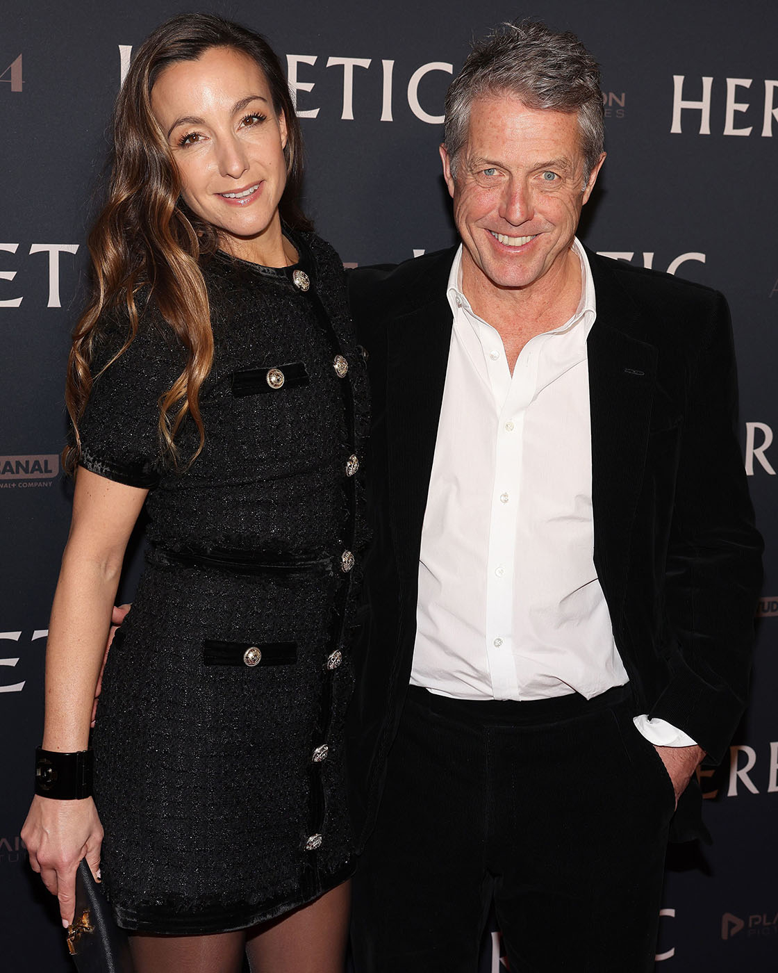 Hugh Grant i Anna Elisabet Eberstein (Fot. Gerald Matzka/Getty Images)