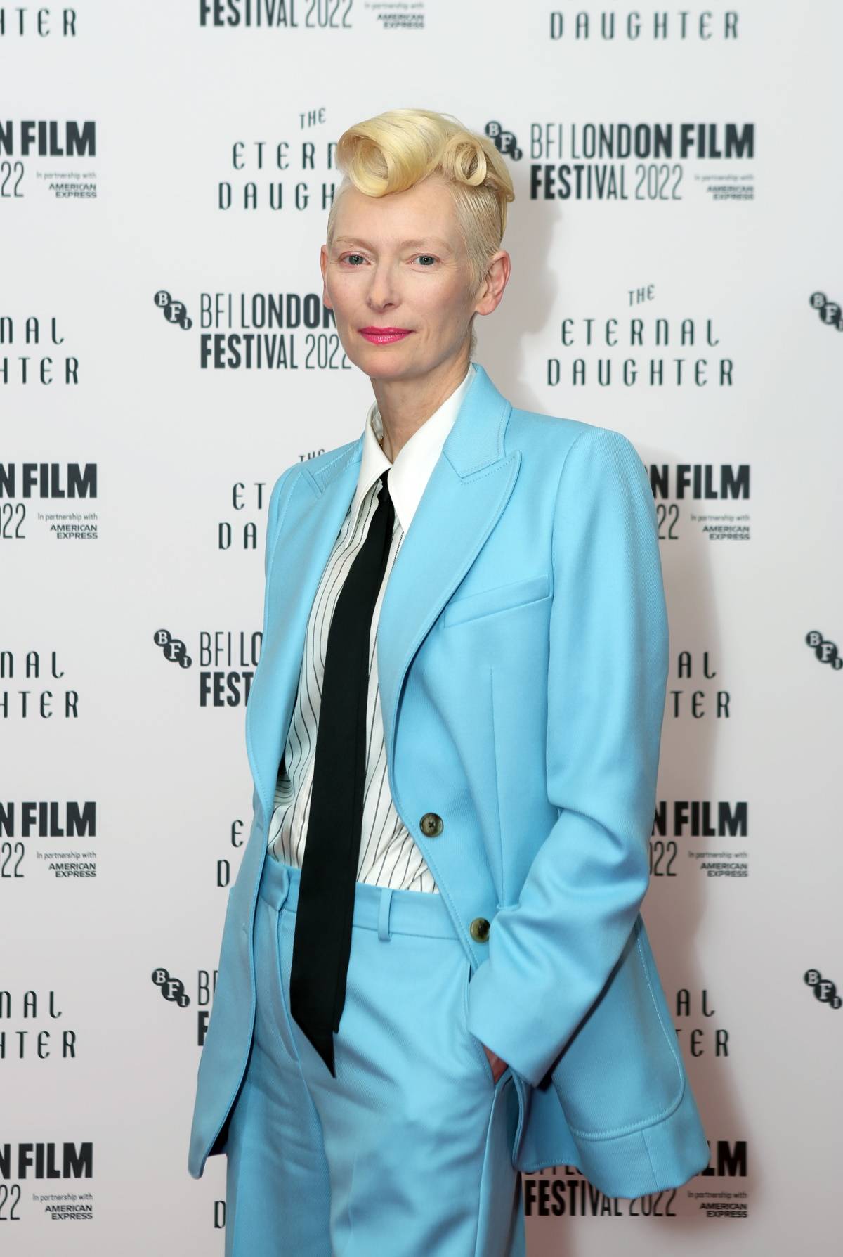 Tilda Swinton na premierze filmu „The Eternal Daughter” w Londynie (Fot. Dave H. Cogan, Getty Images)