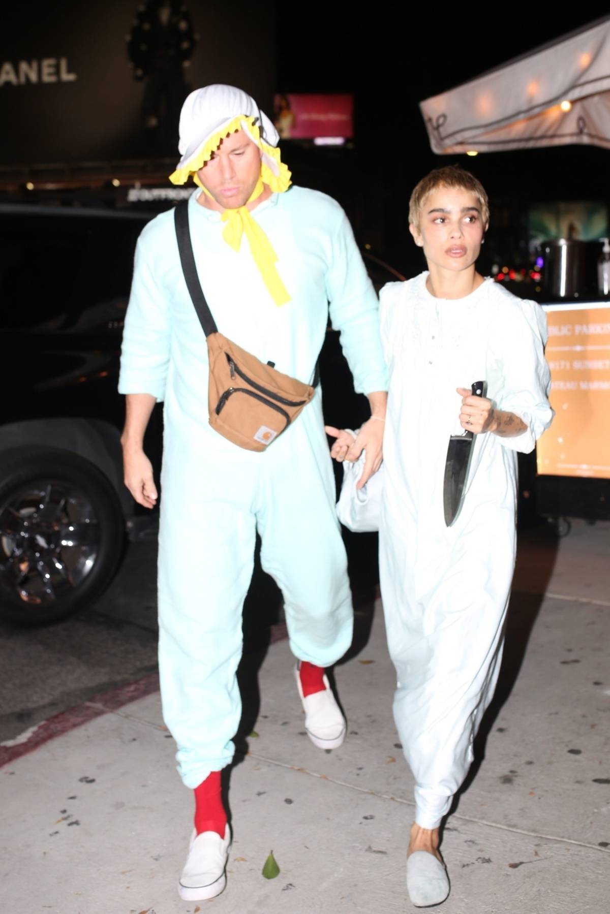 Zoë Kravitz i Channing Tatum w kostiumach na Halloween 2023. Zoë Kravitz i Channing Tatum na imprezę u Kendall Jenner z okazji Halloween przebrali się za postaci z „Dziecka Rosemary”.