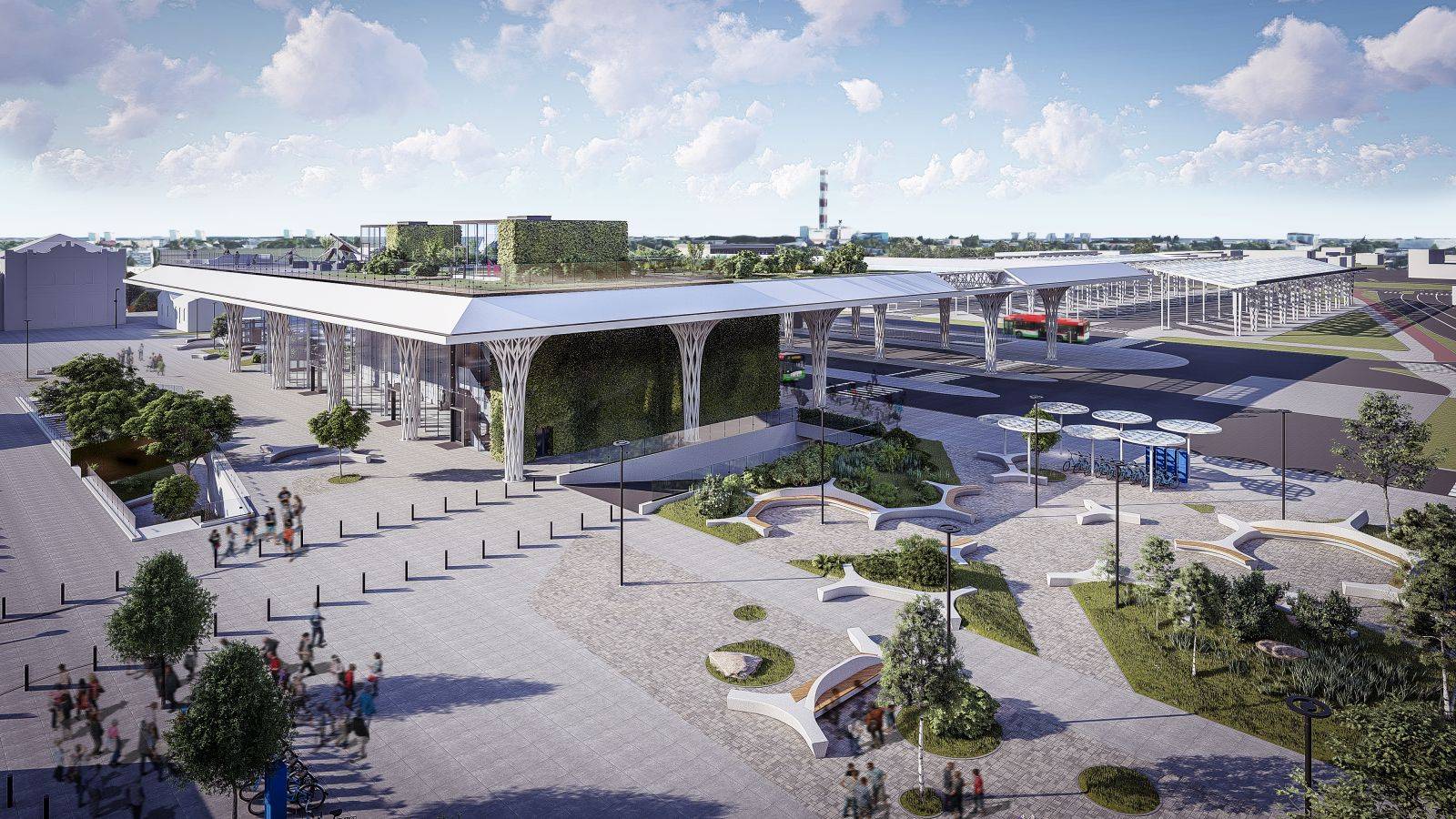 Projekt lubelskiego Dworca Metropolitalnego, koncept pracowni Tremend (Fot. materiały prasowe)
