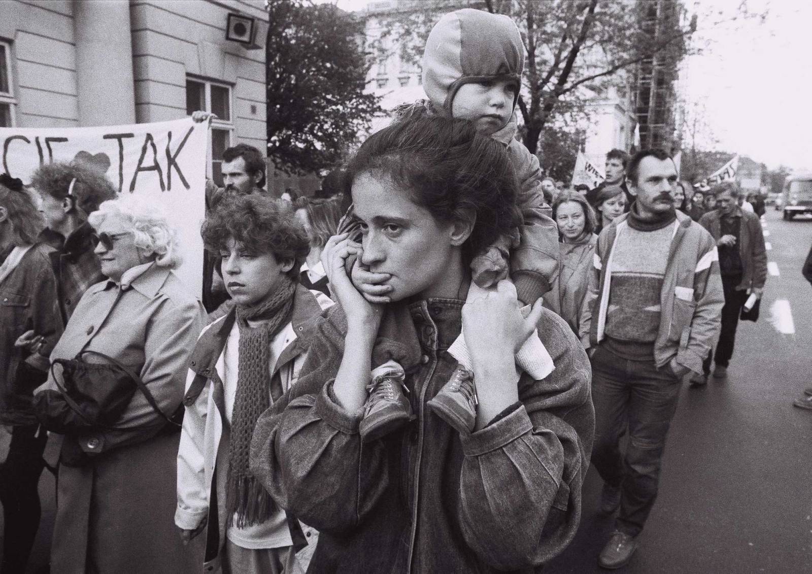 Protesty przeciw zaostrzeniu prawa aborcyjnego, 1989 (Fot. Zenon Zyburtowicz/East News)