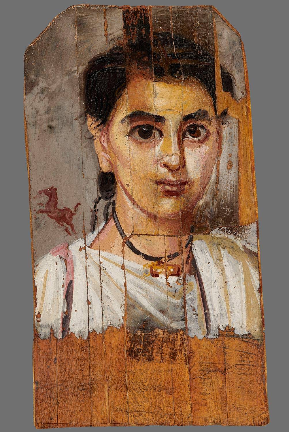 Portret chłopca, Egipt, Fajum, 2 poł. II w. n.e.
drewno, enakustyka (Fot. Muzeum Narodowe w Warszawie)