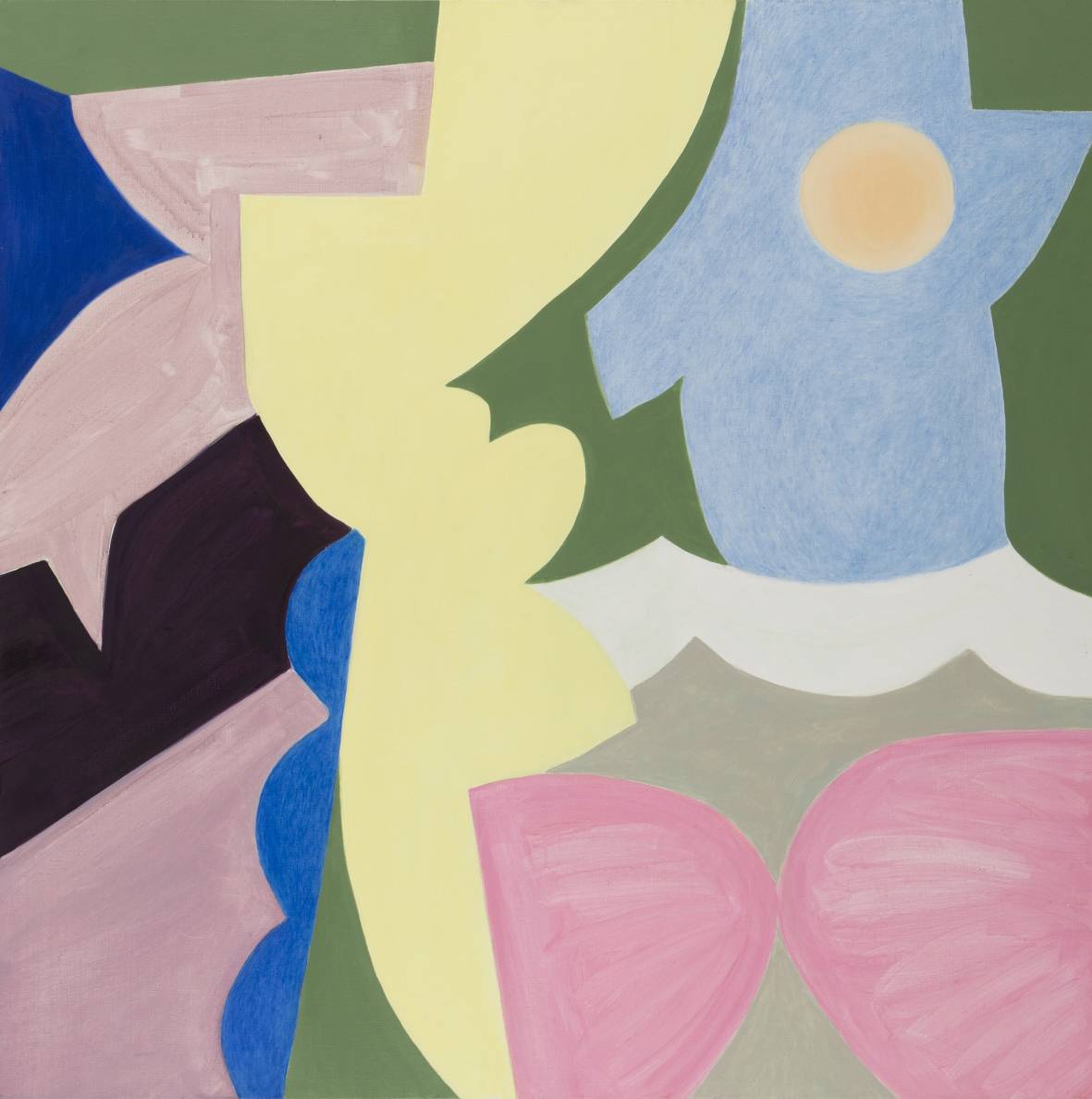 Anna Panek, Z cyklu Kształty, 2018 rok, olej/płótno, 100 x 100 cm, sygnowany i datowany na odwrociu: Anna Panek 2018, (Fot. Materiały prasowe)