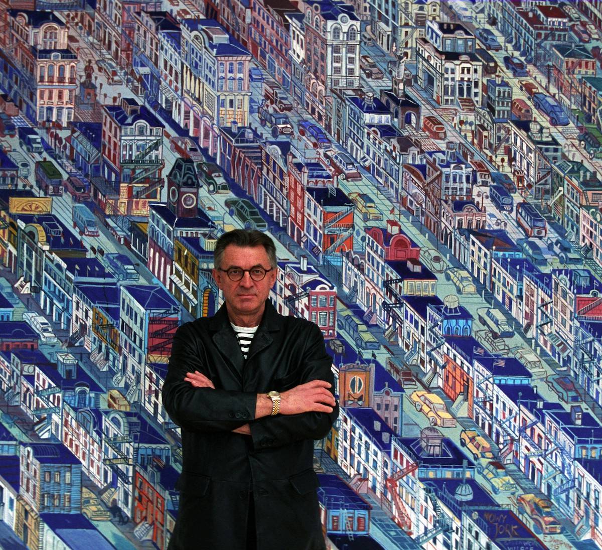 Edward Dwurnik na wystawie swoich prac (Fot. Czesław Czapliński, Fotonova)
