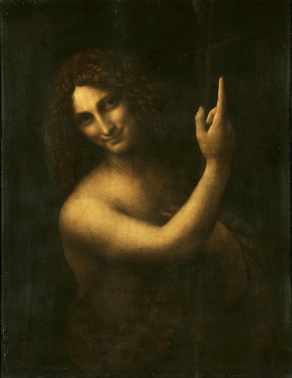 Leonardo da Vinci, Św. Jan Chrzciciel, ok. 1513–1516, obraz na płótnie, Louvre, Paryż (Fot. Wikipedia)