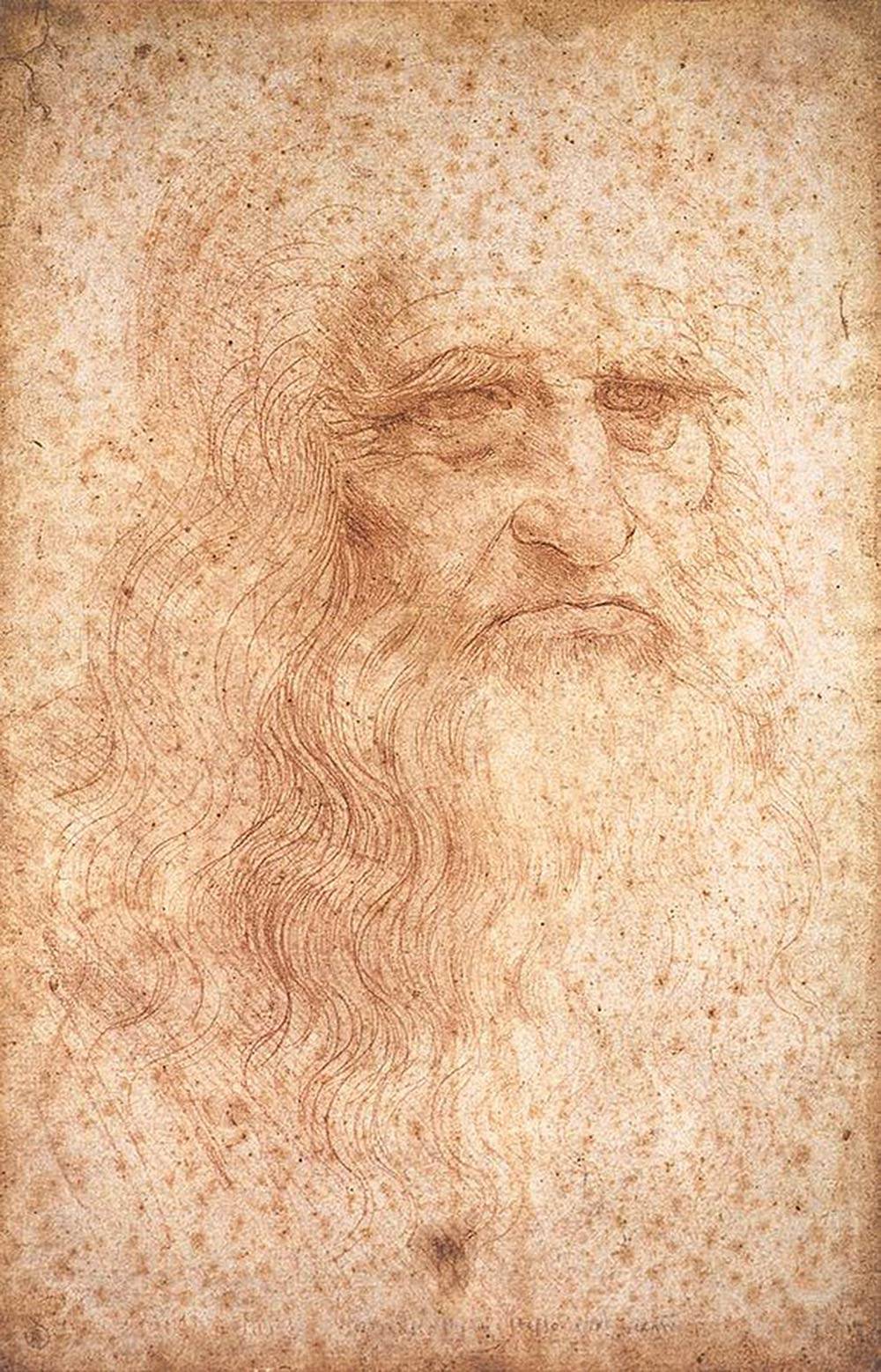 Leonardo da Vinci, Autoportret, rysunek, ok. 1513, Biblioteca Reale, Turyn (Fot. Wikipedia)
