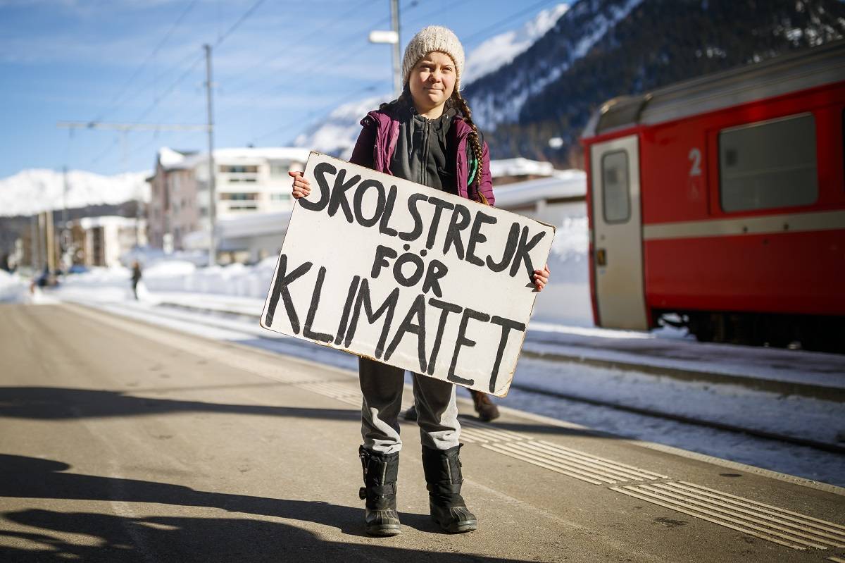 Greta po przyjeździe do Davos