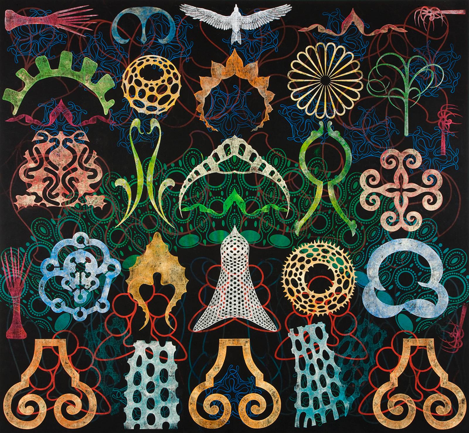 Philip Taaffe, Artificial Paradise (Tumulus), 2008 (Fot. The ALBERTINA Museum, Vienna – The JABLONKA Collection © Philip Taaffe)