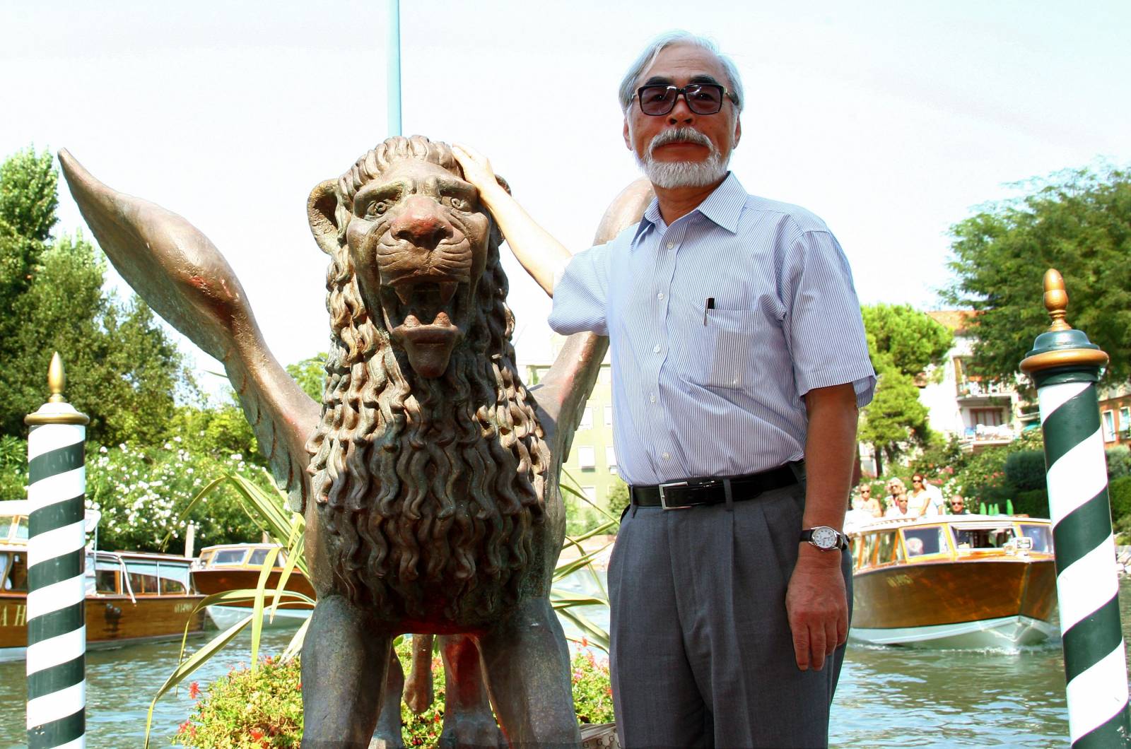 Hayao Miyazaki w 2008 roku na Festiwalu Filmowym w Wenecji (Fot. Vittorio Zunino Celotto/Getty Images