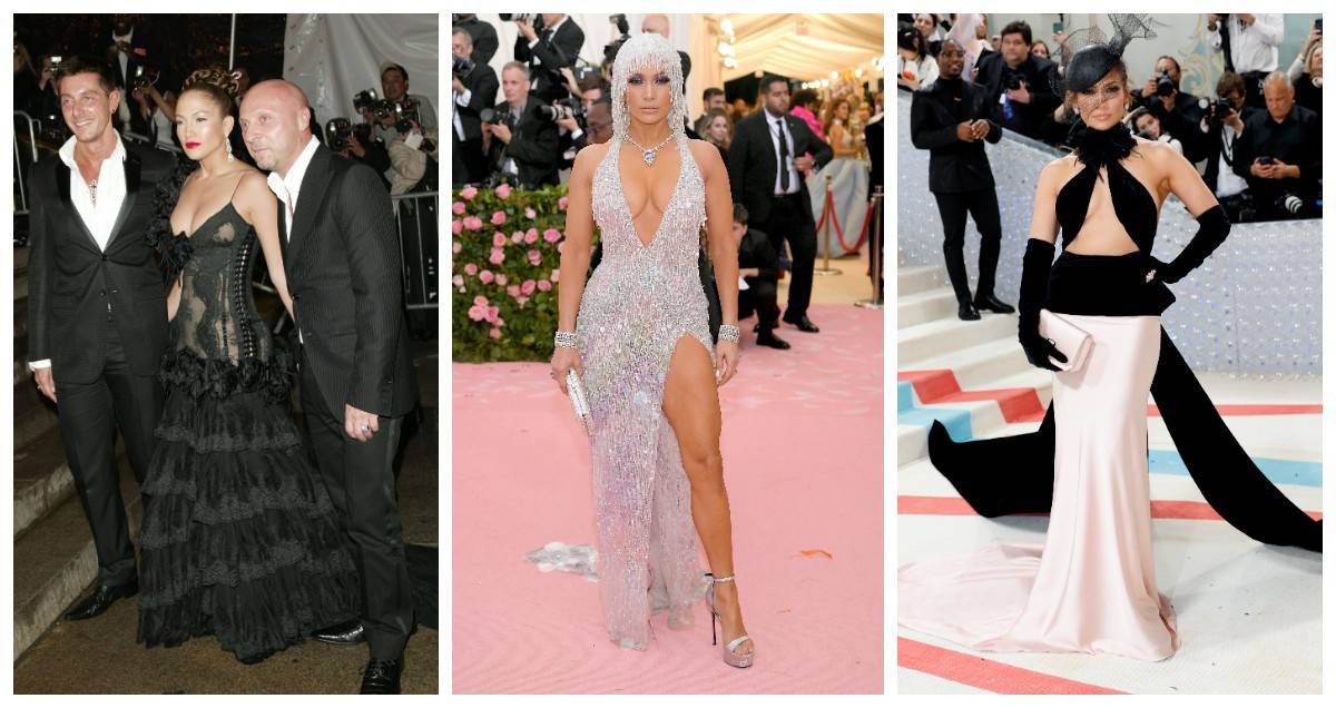 Jennifer Lopez n aMET Gali w 2004, 2019 i 2023 roku / (Fot. Getty Images)