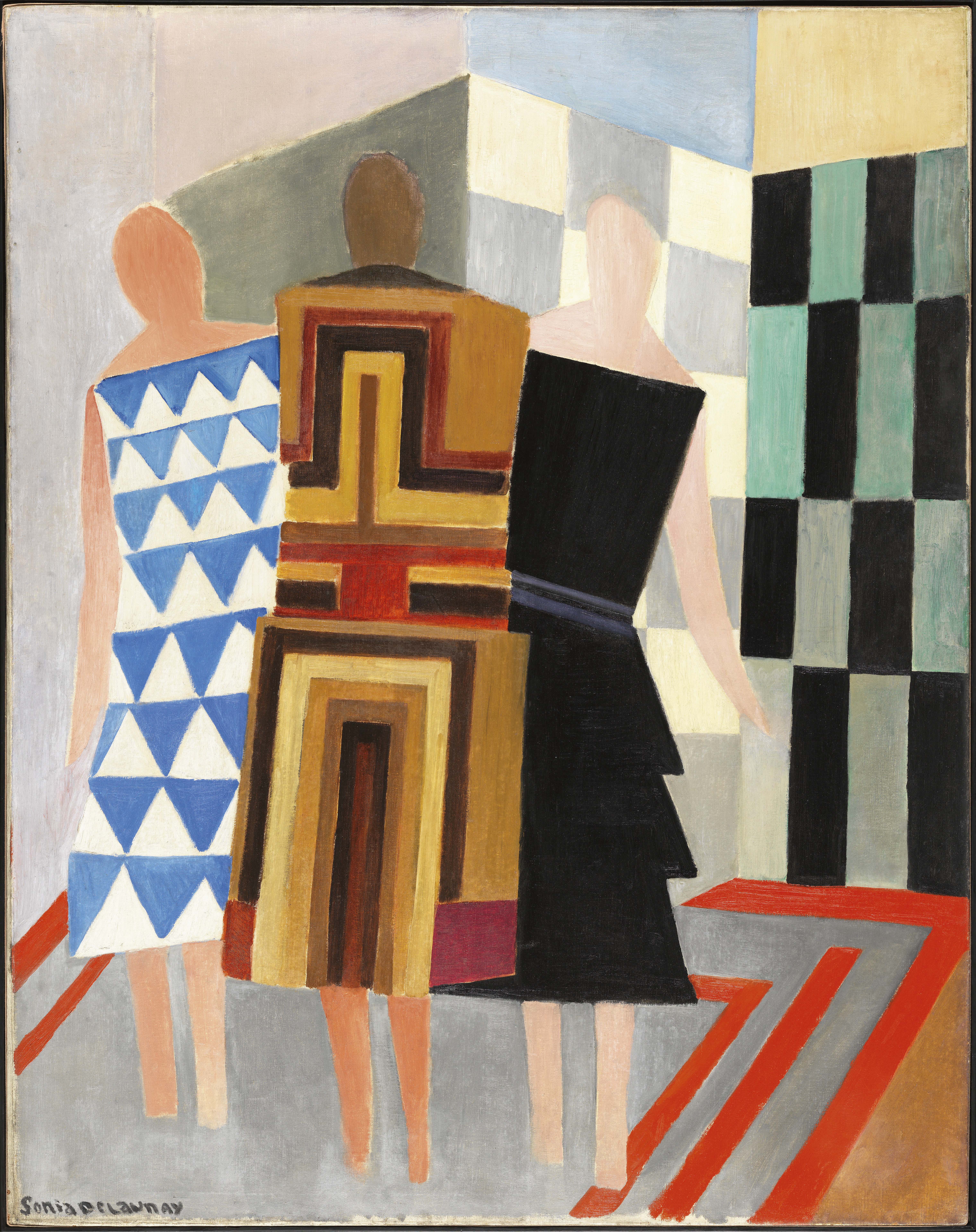 Sonia Delaunay, Ubrania symultaniczne (Trzy kobiety, formy, kolory), 1925 (Museo Nacional Thyssen-Bornemisza, Madrid © PRACUSA S.A. © PRACUSA S.A.)