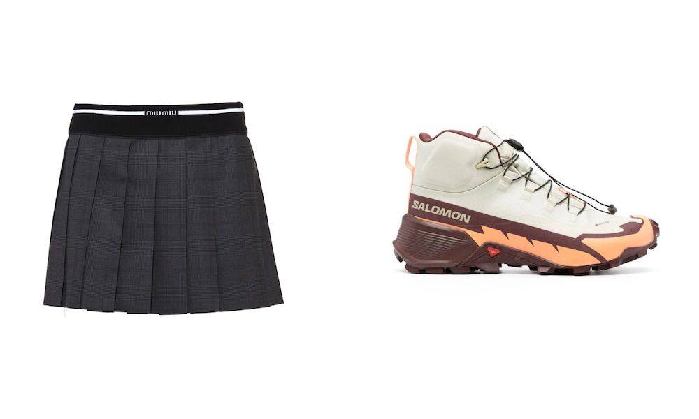 Spódnica Miu Miu, buty Salomon (Fot. materiały prasowe)