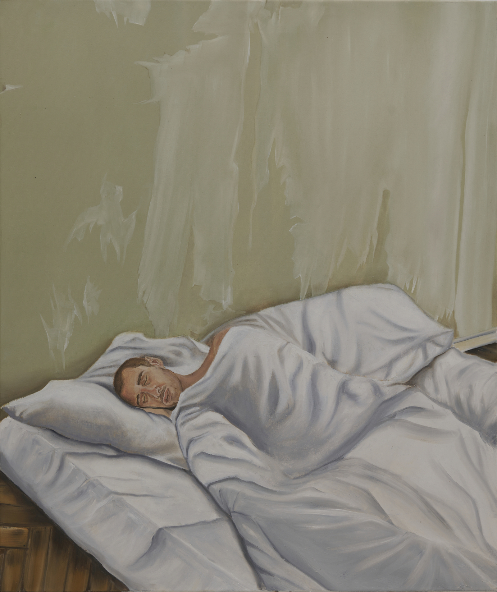Vasyl Tkachenko (LYAKH) Selfportrait, 2024, olej na płótnie 95 × 80 cm (Dzięki uprzejmości galerii TBA)