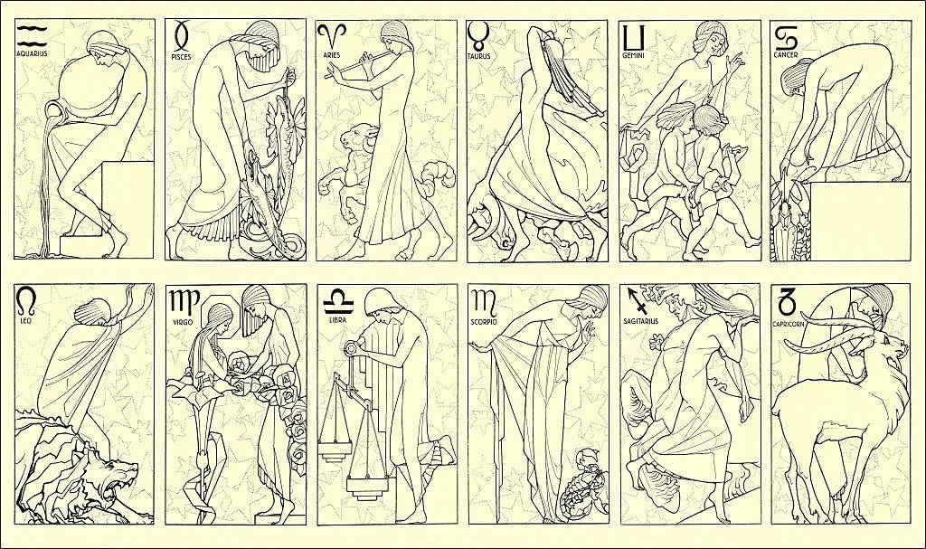 Svelte Woman Demonstrating Zodiac Signs, około 1900 r. (Fot. Getty Images)